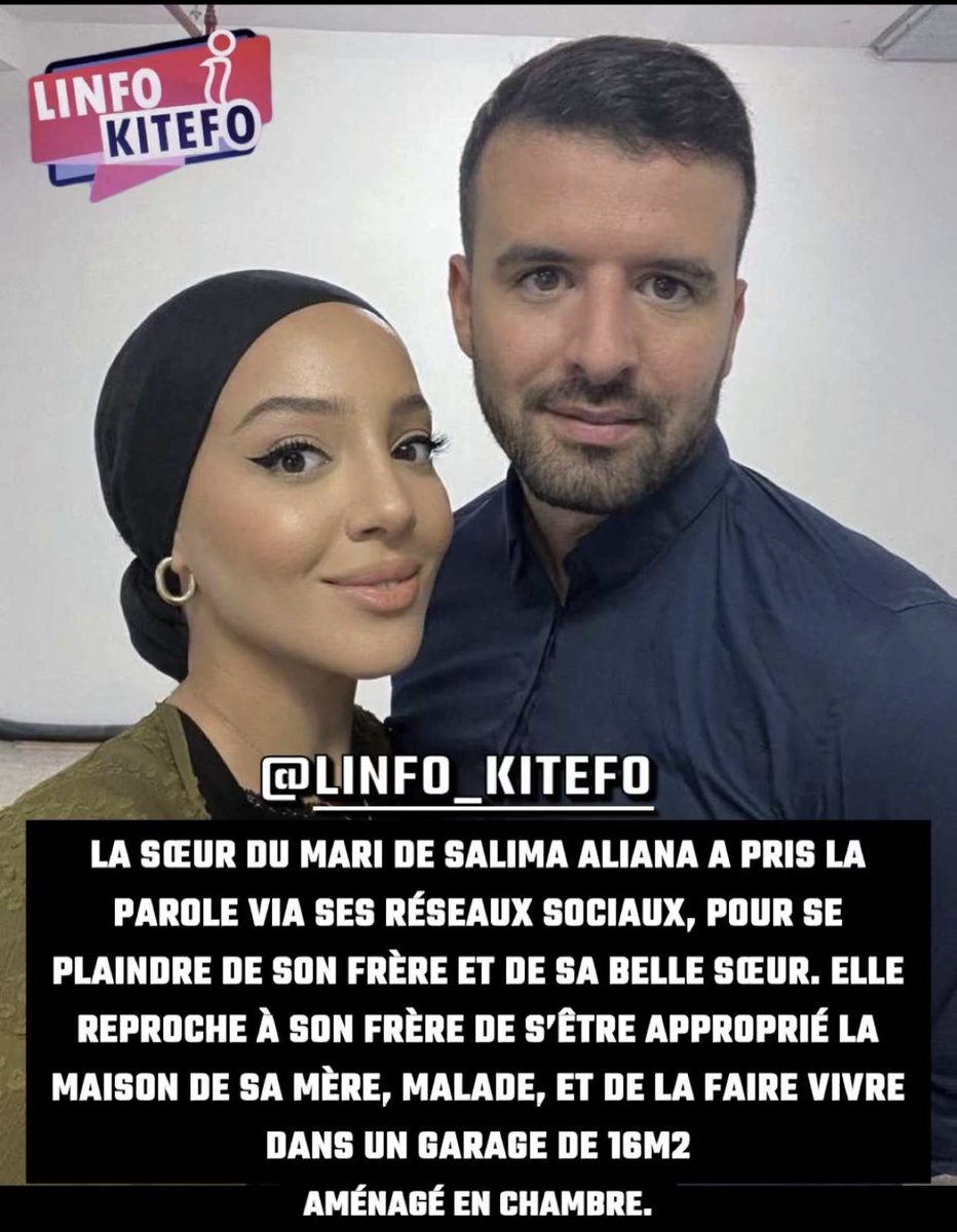 linfo_kitefo's tweet photo. La belle sœur de #salimaaliani fait des révélations et dévoile les conditions dans lesquels sa belle mère, malade, vit..

#magaliberdah #maevaghennam #millajasmine #soukainatwosisters #poupettekenza #FreeGaza https://t.co/fZ2Qc5JeU4