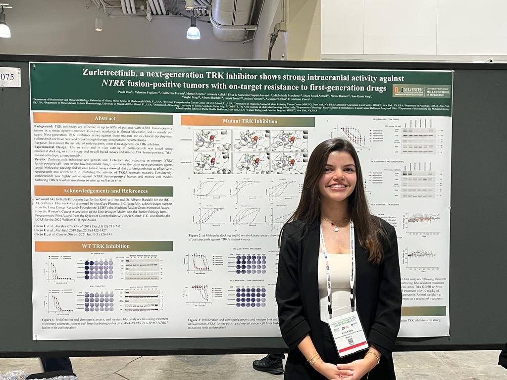Emiliano Cocco (@emilianococco2) on Twitter photo Great presentation by Paola Roa from the Cocco lab about the preclinical activity of zurletrectinib, a novel next-gen TRK inhibitor at the 2023 AACR molecular targets and cancer therapeutics conference in Boston! <a href="/EmilianoCocco2/">Emiliano Cocco</a> <a href="/SylvesterCancer/">Sylvester Comprehensive Cancer Center</a> Great presentation by Paola Roa from the Cocco lab about the preclinical activity of zurletrectinib, a novel next-gen TRK inhibitor at the 2023 AACR molecular targets and cancer therapeutics conference in Boston! <a href="/EmilianoCocco2/">Emiliano Cocco</a> <a href="/SylvesterCancer/">Sylvester Comprehensive Cancer Center</a>