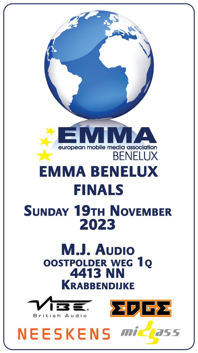 BeneluxEmma's tweet photo. #Emmabenelux #finals #vibeaudio #edgeproaudio #MJcaraudio #Emma #Benelux #Holland #Belgium #Luxembourg #competition https://t.co/QBWZRKxnIO
