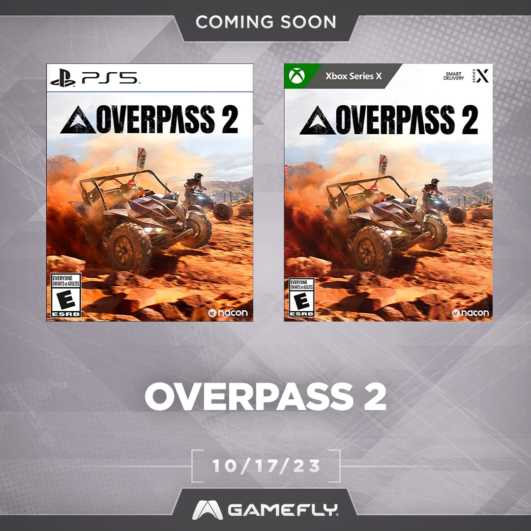 GameFly's tweet photo. At the controls of powerful buggies and quads, you will travel across 30 routes in 5 regions: Baja Desert, East Central US, Johnson Valley, Utah Desert, and Western Europe.

Rent Overpass 2 on 10/17

https://t.co/GMq2gdH2Dm

#GameFly #Overpass2 #PS5 #Xbox https://t.co/0GrotLWVoH