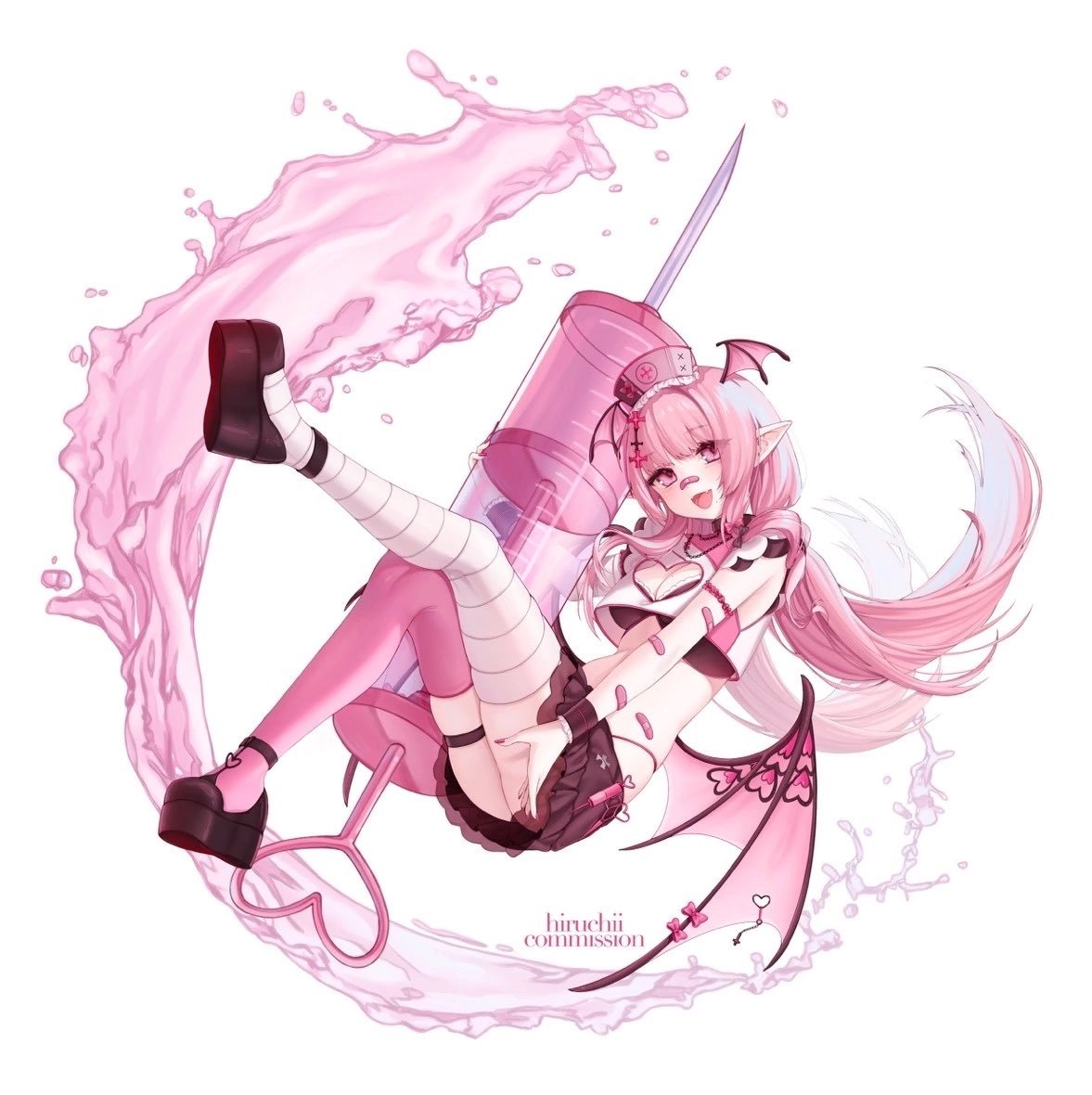 Hiruruchyan's tweet image. HIII im hiruu! i love drawing menhera sad girls a lot 🤍💉
#PortfolioDay