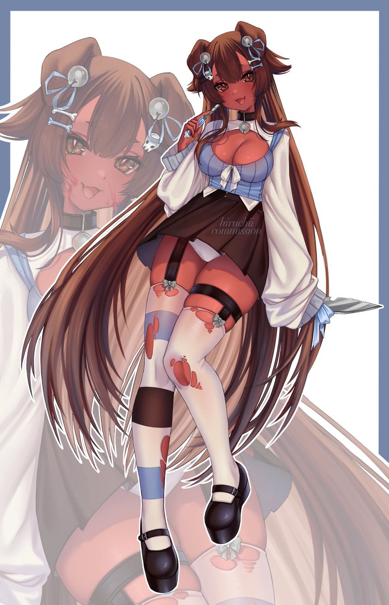 Hiruruchyan's tweet image. HIII im hiruu! i love drawing menhera sad girls a lot 🤍💉
#PortfolioDay