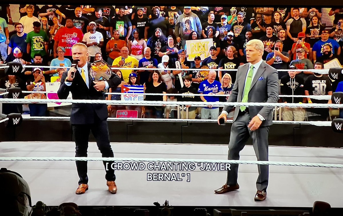RealRichardT's tweet photo. Hey @WWENXT your subtitles are trying to tell you something.
@javierbernalWWE
#WeWantJavi #BigBodyJavi #NXTChamp https://t.co/GqCGxkJe6M