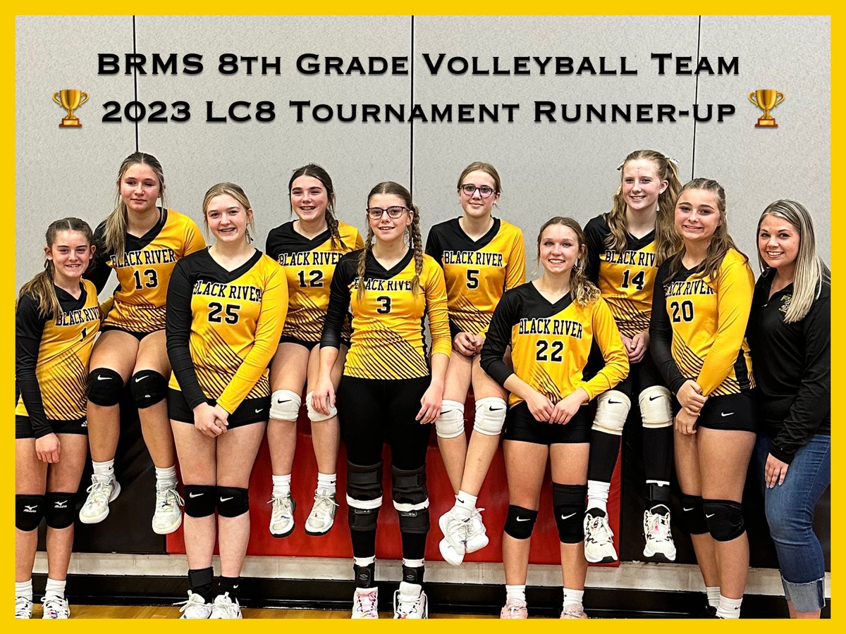 Congrats to the #BRVB23 8th Grade Team for finishing the LC8 Runner-up at the tournament today. The 8th grade team finishes the season 13-4. #ysh @BRiverAthletics