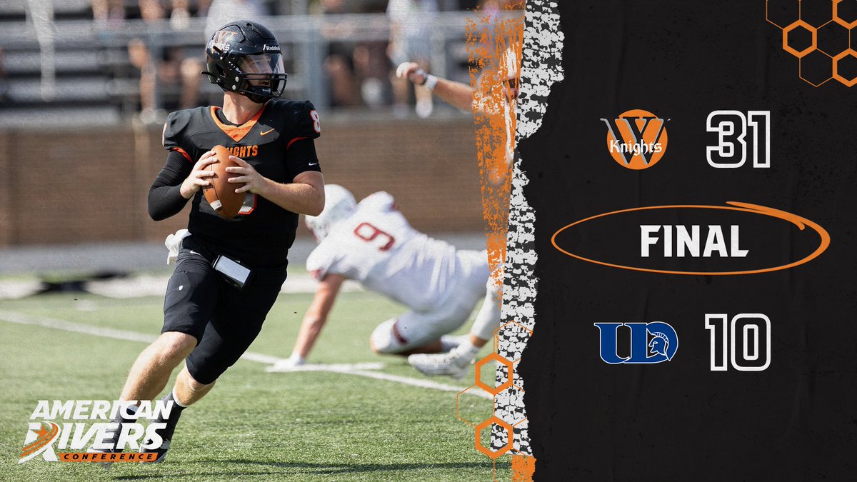 Knights win! 🔥

No. 3/3 Wartburg 31, Dubuque 10.

Nile McLaughlin: 23-33, 260 yards, 3 TDs.
Hunter Clasen: 146 yards, 1 TD
Thomas Butters: 29 yards, 2 TDs
Owen Grover: 10 tackles
Parker Rochford: 2.0 TFL

#d3fb