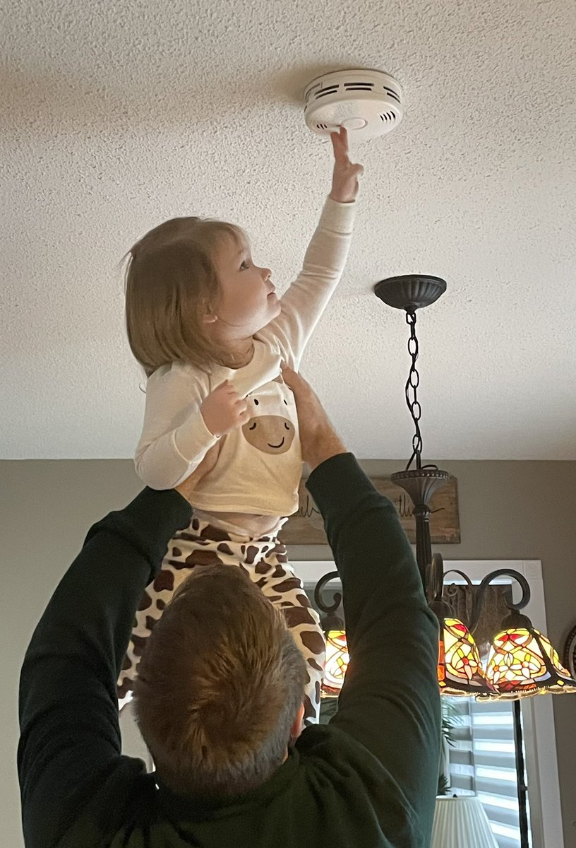 caitlintwigg's tweet photo. @SthFrontenacTwp Evelyn is testing our fire alarms and making sure our fire extinguisher is not expired. #BePreparedSouthFrontenac https://t.co/TYCDCUsxpz
