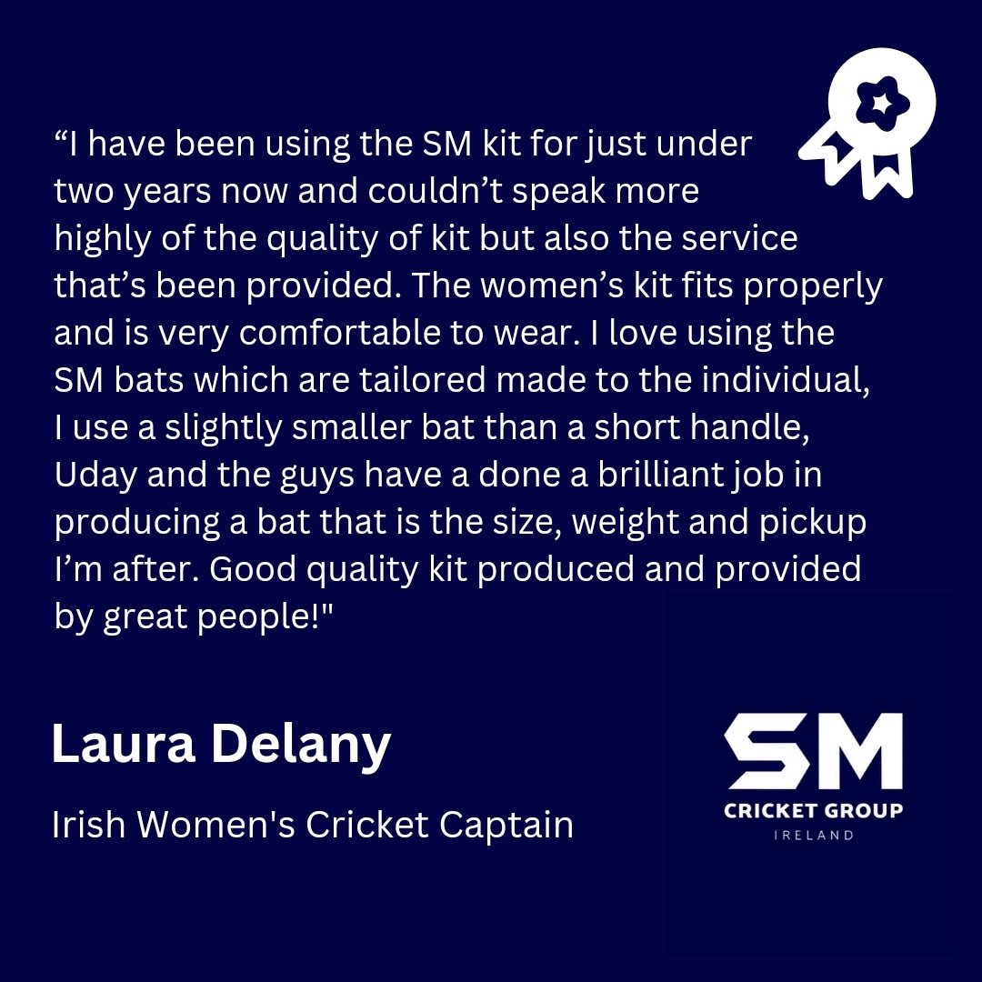 SMCricketIre's tweet photo. 🌟 Ambassador Feedback 🌟
SM Elite Sponsorship Programme is open all year round for Male & Female players of all abilities. 🏏 Contact John@smcricketukltd.co.uk #cricket #playingkit #cricketequipment @NCU_News @cricketireland @lauradel14 https://t.co/7eUJmQ4pLN