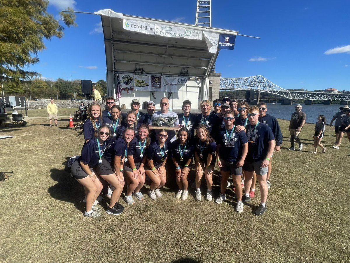 NWSCC's tweet photo. NWSCC PATRIOTS = 2023 Shoals Dragon Boat Festival CHAMPIONS‼️ Our two teams Patriot Proud &amp; Patriot Power had an amazing day and Patriot Power took home the trophy. We have a great place picked out for it in the @NWSCC_Athletics weight room. #nwscc #GoPatriots https://t.co/MFX5MXQelT
