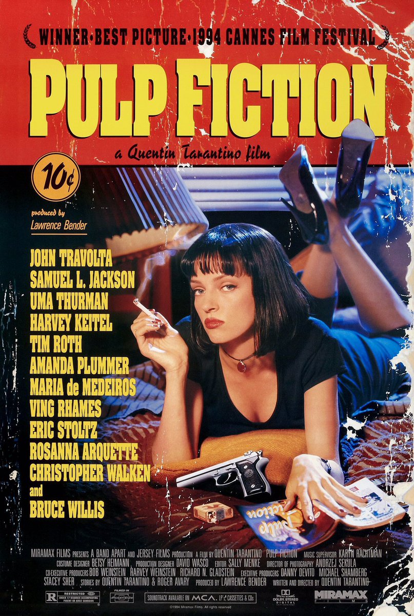 🎬MOVIE HISTORY: 29 years ago today, October 14, 1994, the movie ‘Pulp Fiction’ opened in theaters! #JohnTravolta #SamuelLJackson #UmaThurman #HarveyKeitel #TimRoth #AmandaPlummer #MariaDeMedeiros #VingRhames #EricStoltz @RoArquette #ChristopherWalken #BruceWillis @phillamarr