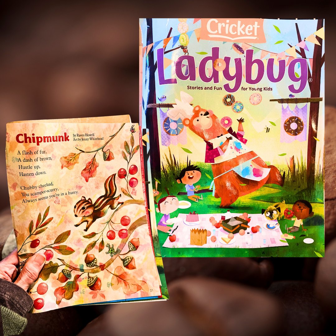 atpearthkeeper's tweet photo. My poem, Chipmunk, is in the fall issue of Ladybug Magazine. #childrenspoetry #poem #verse #childrensmagazine #chipmunk #childrensauthor @CricketMediaInc #ladybugmagazine #librarians #childrensliterature #poetrycommunity #readtoyourkids https://t.co/p6r7bUPO6g