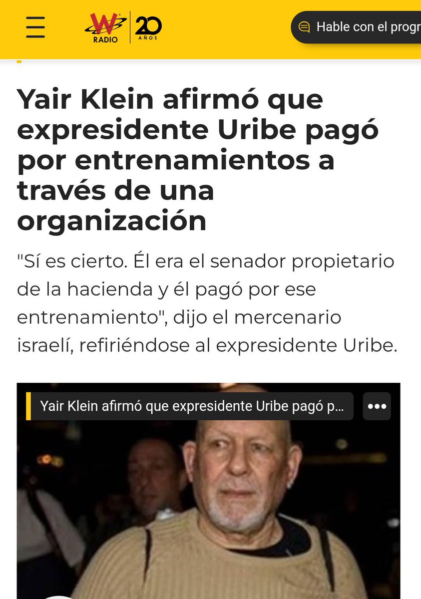 Marianiniecheve's tweet photo. Álvaro Uribe le pagó al mercenario israelí Yair Klein para que que entrenara a las AUC en descuartizamientos y desaparecimientos de personas inocentes, según él mismo lo confesó. 

Pero el criminal es @petrogustavo porque pide que cese la violencia y se busque la paz en el Medio Oriente. 

#ParenLaGuerra #PetroEsPaz 
#PetroTieneHuevos