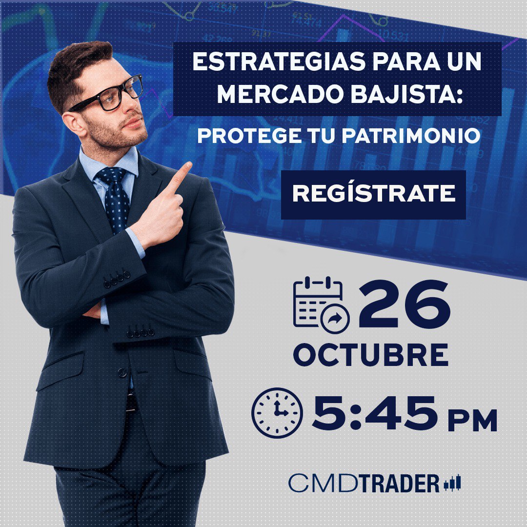 CMDTrader's tweet photo. Aprende nuevas estrategias para aprovechar el mercado bajista. 

Regístrate a nuestro próximo webinar: "Estrategias para un mercado bajista" 

📅 26 de Octubre 2023
⏰ 17:45 hrs
📍 Zoom

¡Regístrate ya!  ✔️
https://t.co/qQTIEvsmj2 https://t.co/ZcL6jumxsq