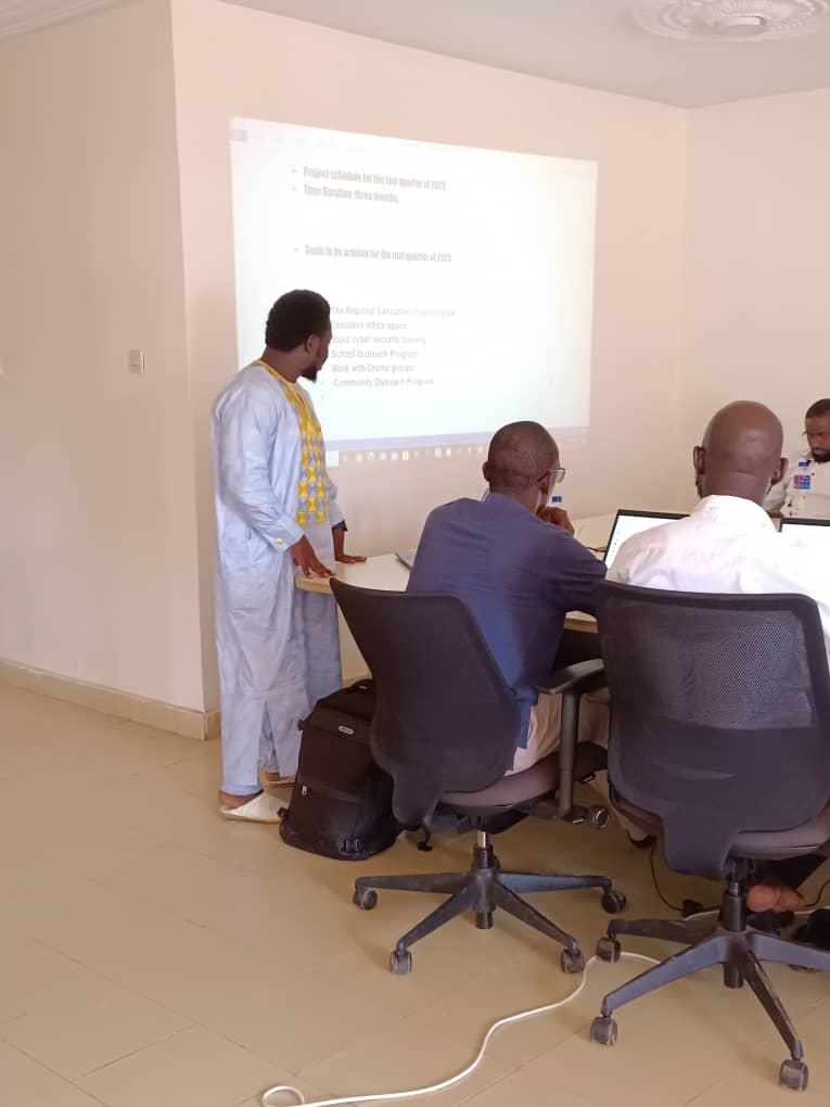 CyberGambia's tweet photo. The Focal Person for West Coast Region Seedy Darboe presenting on West Coast Region 4th Quarter Activity plan https://t.co/gZkSgcBQH8