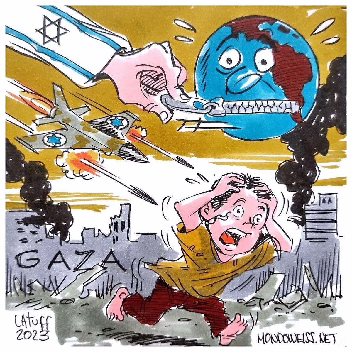 Cartoon by Brazilian Political Cartoonist Carlos Latuff.
#Gaza #Palestine 🇵🇸 #GazaUnderAttack #GazaGenocide #SaveGaza #StopArmingIsrael #SilenceIsComplicity #BDS #ICC #SavePalestinianChildren #PalestineLivesMatter #EndApartheid #EndGazaSiege #EndIsraeliOccupation #FreePalestine🇵🇸