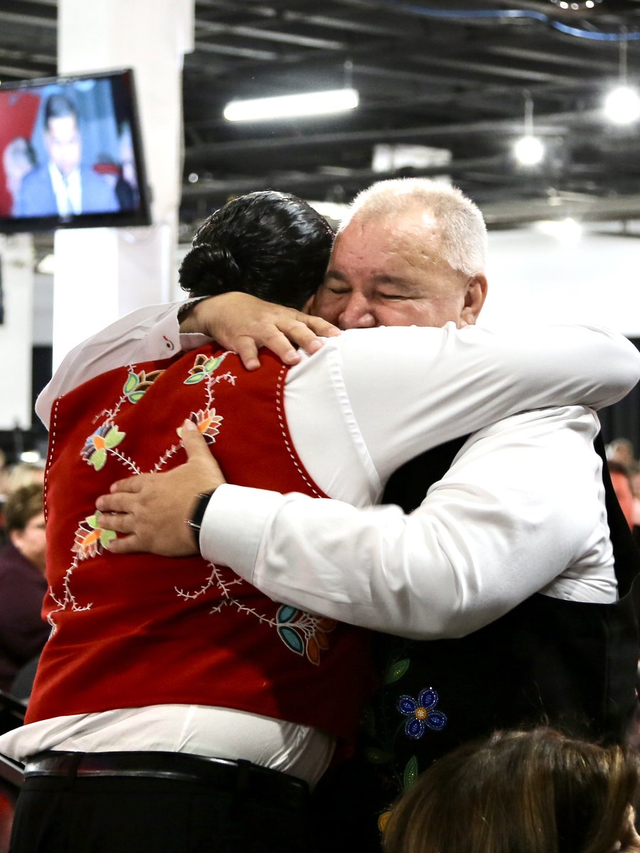 WabKinew's tweet photo. Thank you to President Chartrand and the Manitoba Métis Federation for the very warm welcome at the annual general assembly this morning. 

Today I re-committed to recognizing Louis Riel as the rightful First Premier of Manitoba. https://t.co/tM0ZbsArcj