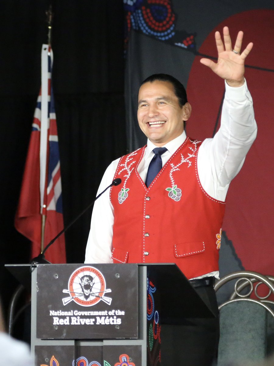 WabKinew's tweet photo. Thank you to President Chartrand and the Manitoba Métis Federation for the very warm welcome at the annual general assembly this morning. 

Today I re-committed to recognizing Louis Riel as the rightful First Premier of Manitoba. https://t.co/tM0ZbsArcj