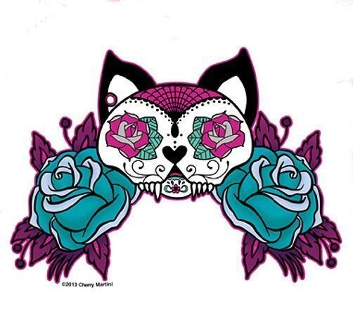 #Cool #CAT #MEXICAN #SugarSkull #tattoo  Style #Pink #Blue #ROSES #sticker #Art #Decals #giftideas #Caturday #gift #ChristmasGift 

💥 Click here 👉 ebay.com/itm/2027718233…