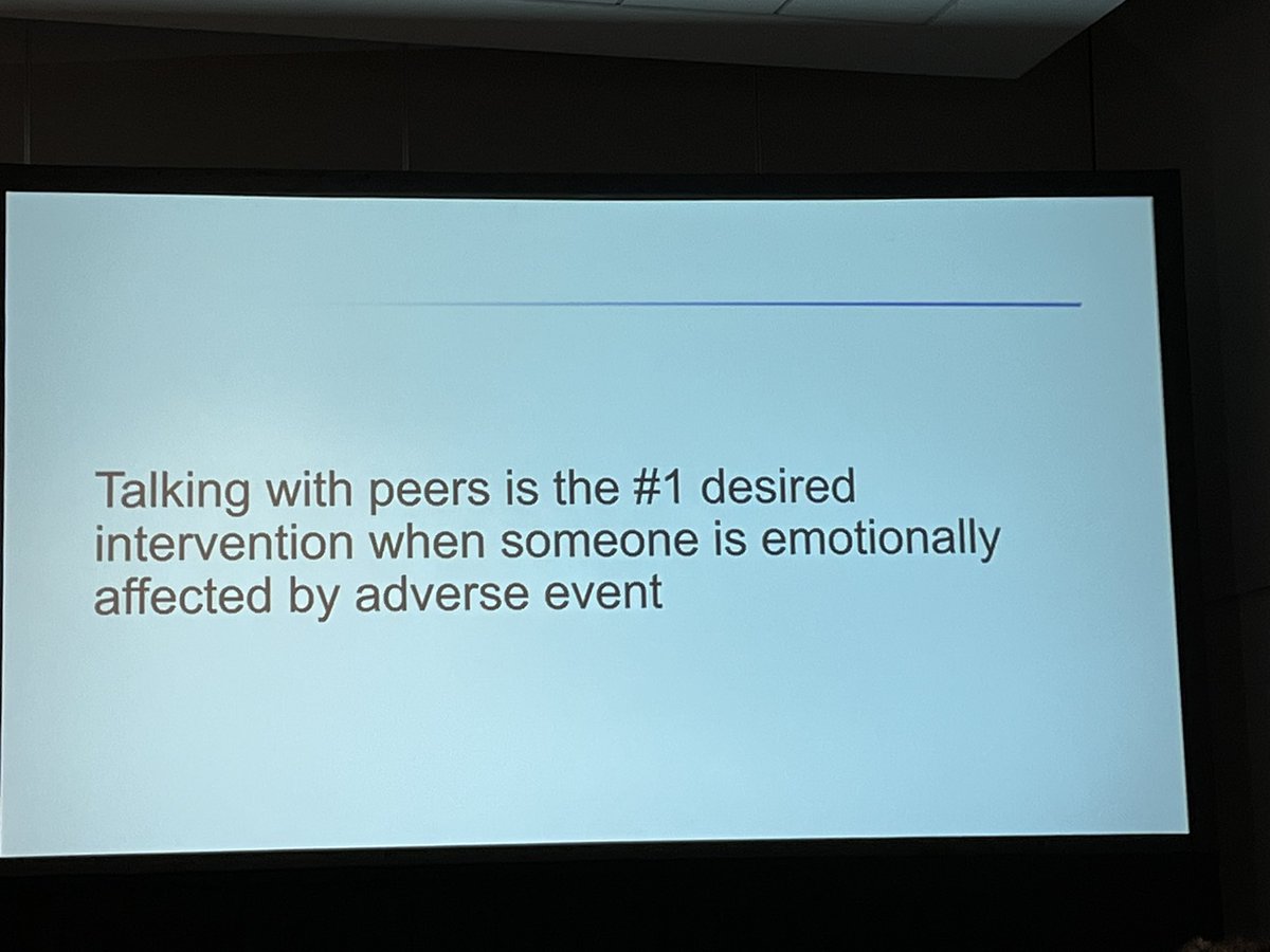 Great #ANES23 panel on surviving lawsuits. First talk by <a href="/BridgetPulos/">Bridget Pulos, MD, FASA</a> on supporting anesthesia's second victims. This is a patient safety issue bc future pts can end up being a 3rd victims. #1 intervention desired by 2nd victims=talking to peers about what happened. <a href="/ASALifeline/">ASA®</a>