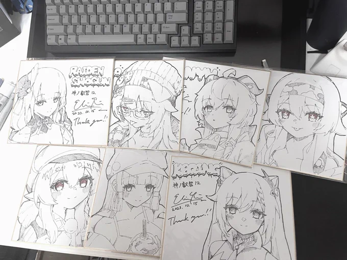 たくさん描いたーー!!!!(徹夜) 持っていきます!現地でも少しかけたらいいな…!💪💪💪