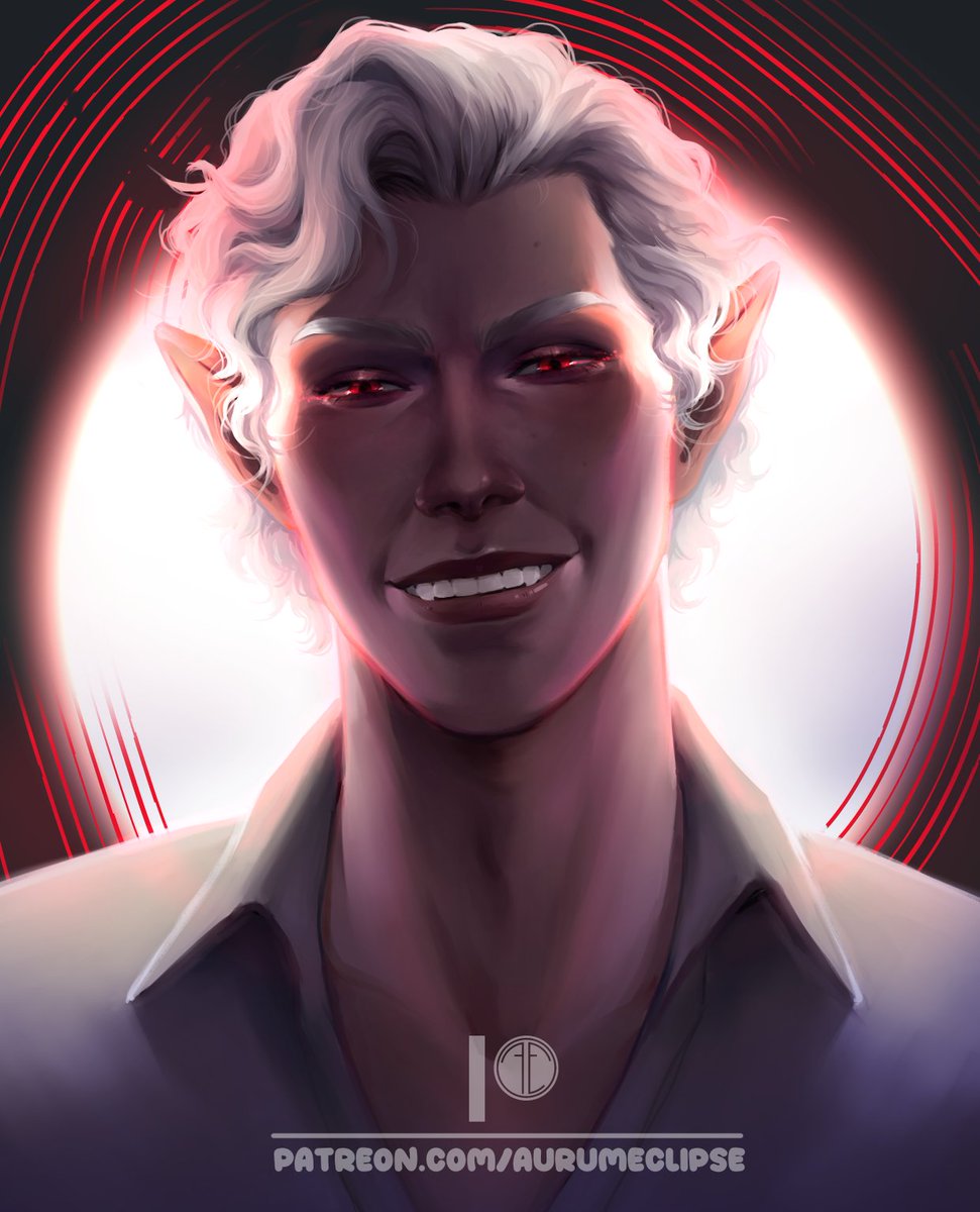 noctiseclipse's tweet photo. Bit of a lighting experiment featuring #Astarion ! He's a rough one to translate to my style - I definitely feel like I'm fighting myself a little when I paint his face 🥲
#BaldursGate3 https://t.co/fl7nIEV4c9