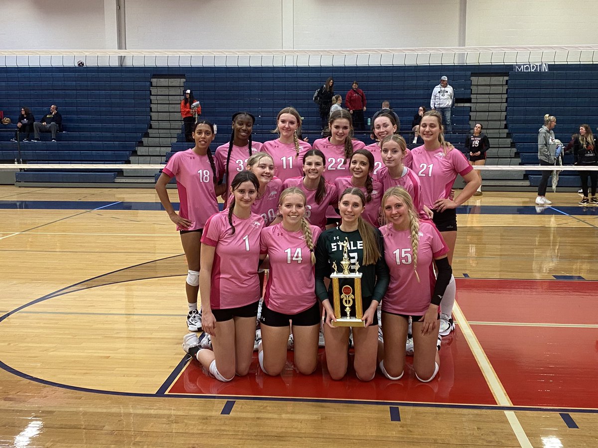 Our Varsity Squad earned a 2nd place finish in the Truman Tournament! A hard fought, full team effort to wrap up our regular season. Next up, Districts!! 💚🏐 #StaleyStrong <a href="/SHSFalcons/">Staley High School</a>