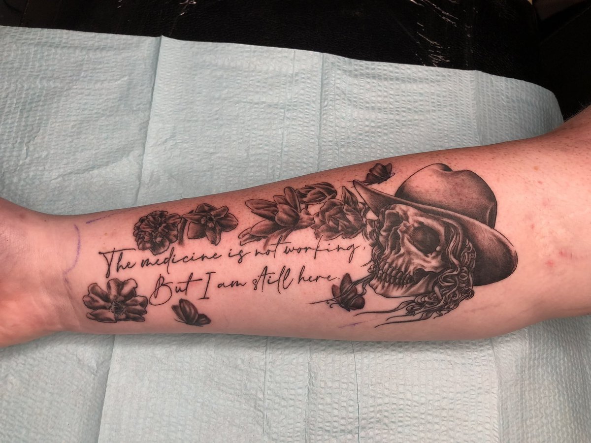 ratchet_raych's tweet photo. One year and a day ago, a cowboy on TV said “The medicine is not working, but I’m still here”. In that moment, I really felt understood, right down to my soul.  Because the medicine isn’t working; I feel like it’s never worked, and most days I don’t think it ever will. https://t.co/P6Jl6EmC21