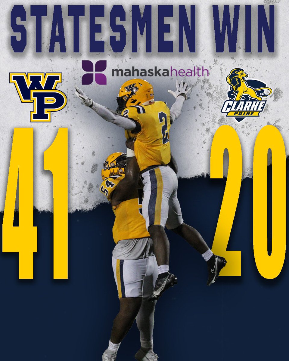 Statesmen win big on the road 41-20 over Clarke, improving to 3-3 on the season.