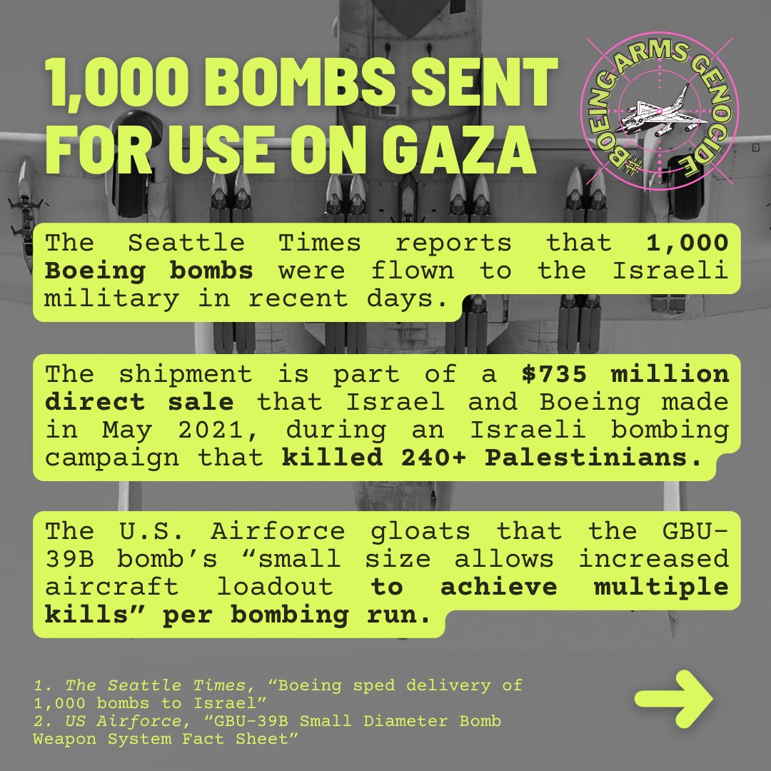 #BoeingArmsGenocide tweet media