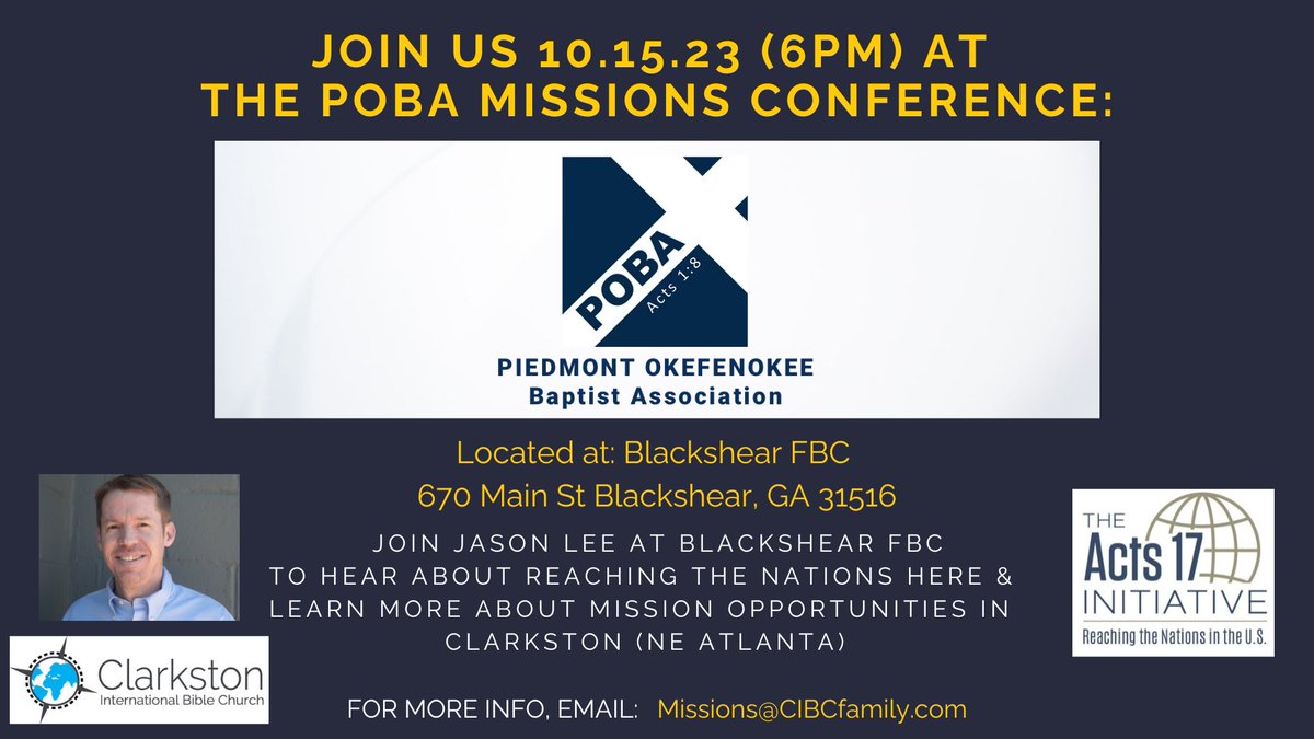 We’d love to see our SE Georgia area friends if you are available tomorrow evening or if you want to try to connect on Monday (10/16) please message as we will be there for some additional meetings. #missions #refugees #Gospel #Georgia #Waycross #Blackshear