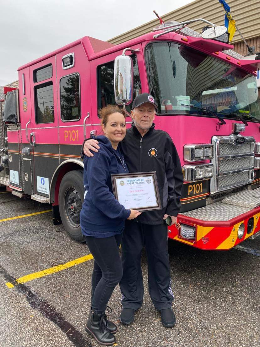 The weather did us no favours today but we appreciate those who did brave the elements. Thanks to our Oakville Branch Manager Marta Kostetskyi and our great staff for setting everything up and of course, to the Mississauga Benevolent Fund for arranging the Pink Truck Tour stop.