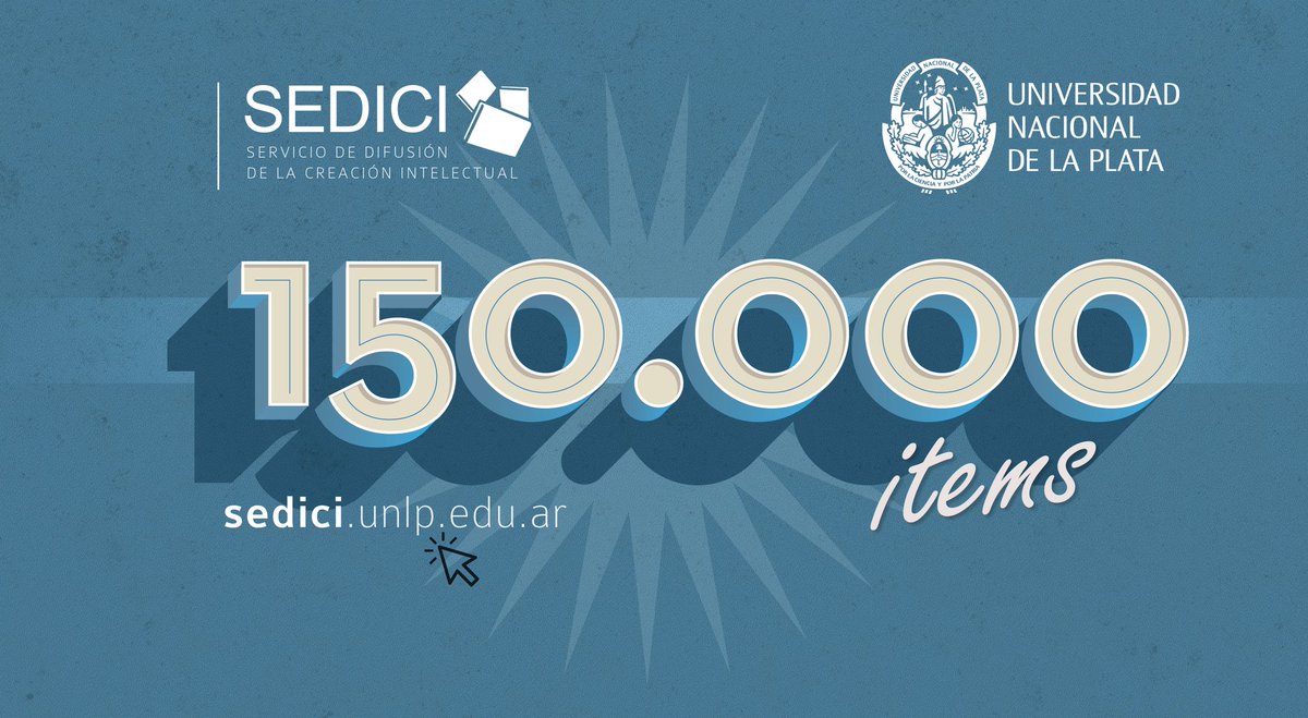 ¡Llegamos a los 150mil recursos publicados en forma absolutamente libre y gratuita! Agradecemos a la <a href="/unlp/">UNLP</a> por su apoyo constante y, especialmente, a nuestros usuarios, a quienes va dirigido todo nuestro esfuerzo día a día.

 ¡Salud! 🥂
 #accesoabierto #cienciaabierta