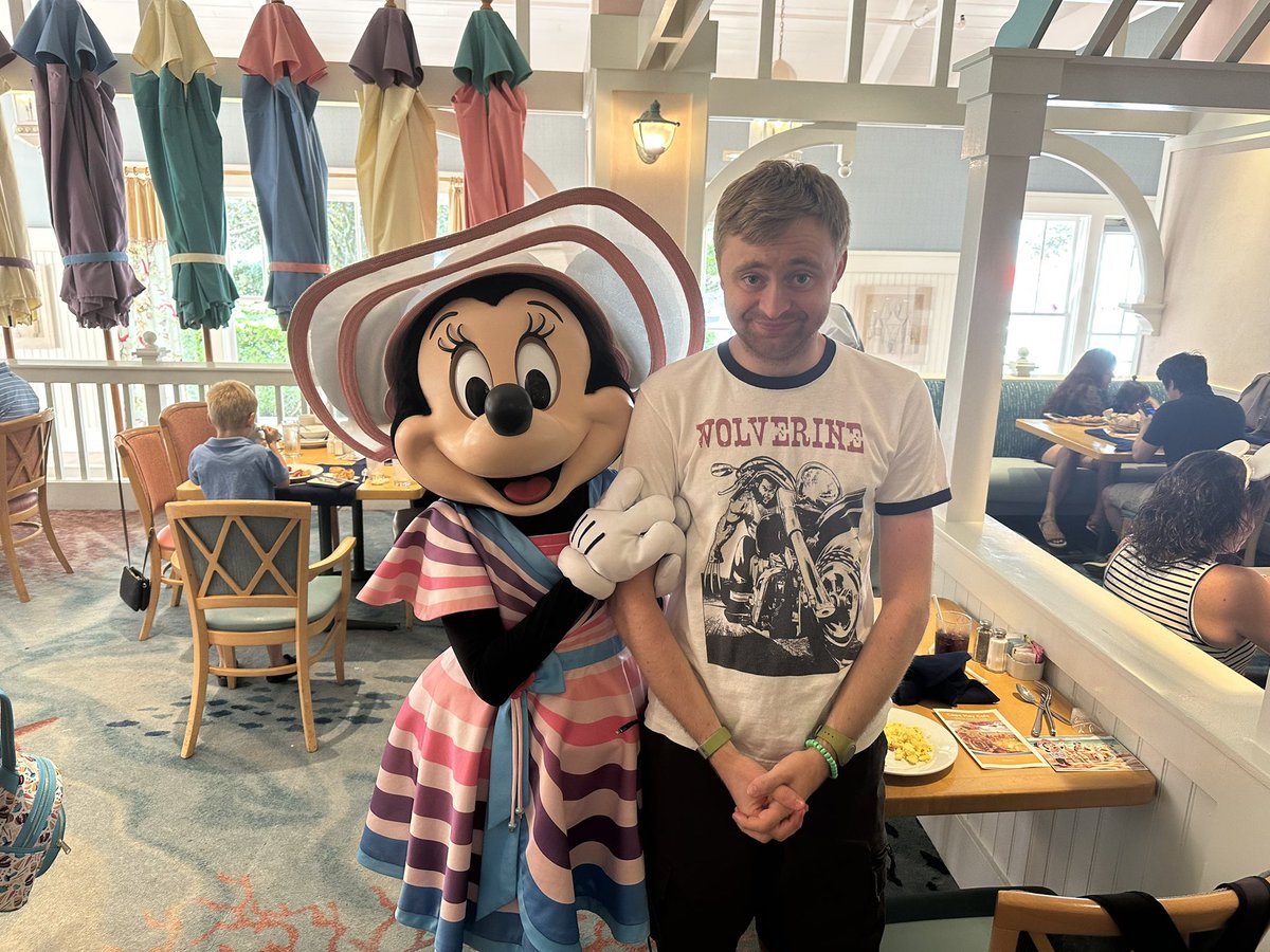 joshbrownwx's tweet photo. Breakfast with #MinnieMouse and her friends at #CapeMayCafe this morning.
BTW…Minnie loved my @RealHughJackman (Wolverine) shirt I wore today.
#Wolverine #Marvel #WaltDisneyWorld #disneyparks #Autism #AutismAwareness https://t.co/zun6qDtblT