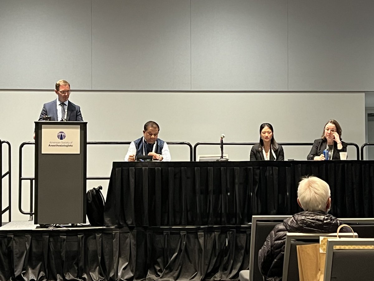 doctormevans's tweet photo. Great @LurieAnesthesia showing on this #ANES23 panel discussing the evidence on current controversies in pediatric regional anesthesia, with Drs Dave Krodel and Alina Lazar presenting!  @davekrodel @NMAnesthesia @ASALifeline https://t.co/Mm5BPuo8Xb