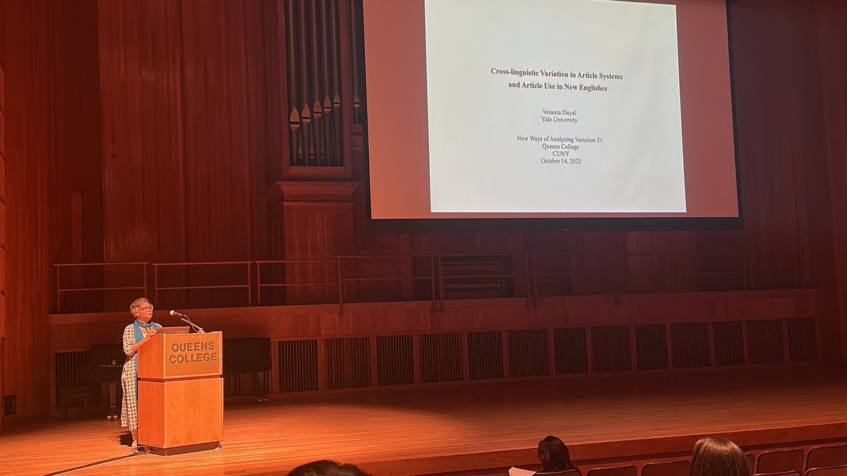 Veneeta Dayal’s plenary talk “Crosslinguistic Variation in Article System” to conclude this second day in LeFrak now!