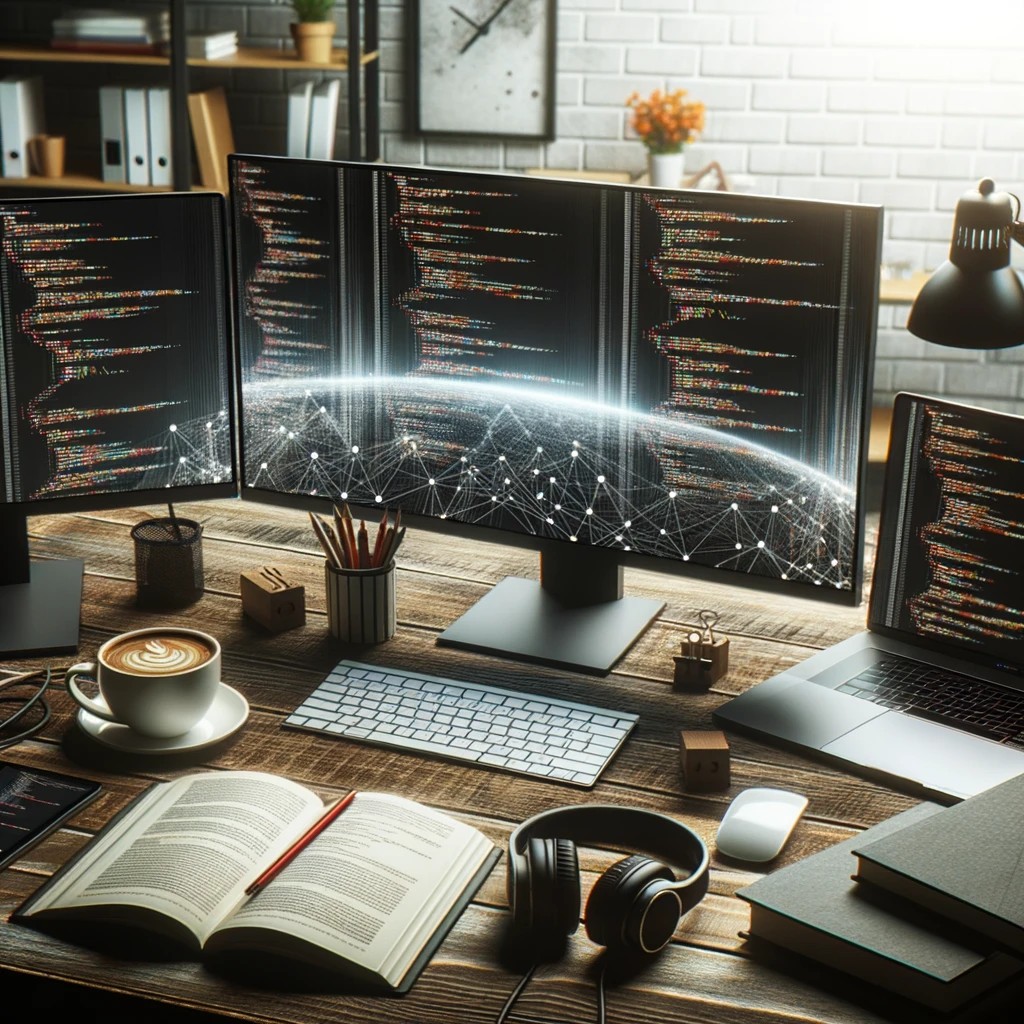 TheVRNerd's tweet image. 💻 Dive deep into the matrix of code. Every line tells a story, every function solves a puzzle. To the world of endless logic and creativity. Happy coding, fellow developers! #CodeLife #ProgrammingPassion 🖥️ Image from Dalle-3