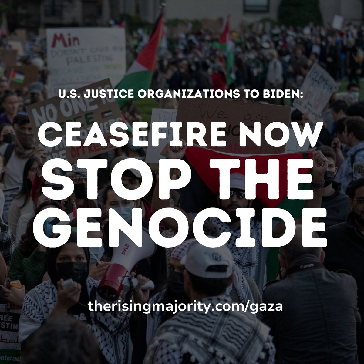 The U.S. Left has spoken. Leading justice organizations call on Biden to Stop the Genocide in Gaza and End the Israeli Occupation ➡️ Read & Act: therisingmajority.com/gaza/ #StoptheGenocide #StopGazaGenocide