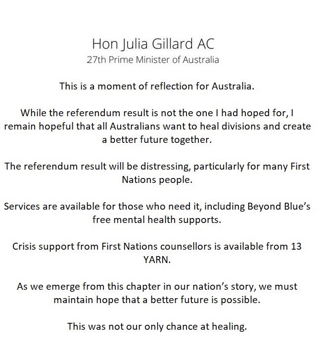 Julia Gillard (@JuliaGillard) on Twitter photo 2023-10-14 22:32:46