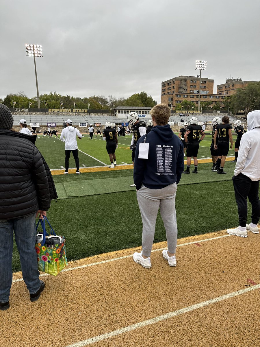 Had a great time <a href="/esuhornetsfb/">ESU Hornet Football</a> today! Thanks for the invite <a href="/CoachMcDown/">Jace McDown</a> ! <a href="/CoachMLoPo/">Michael LoPorto</a> <a href="/CoachHarelson/">Cade Harelson</a> <a href="/CoachGoodman66/">Daniel Goodman</a>
