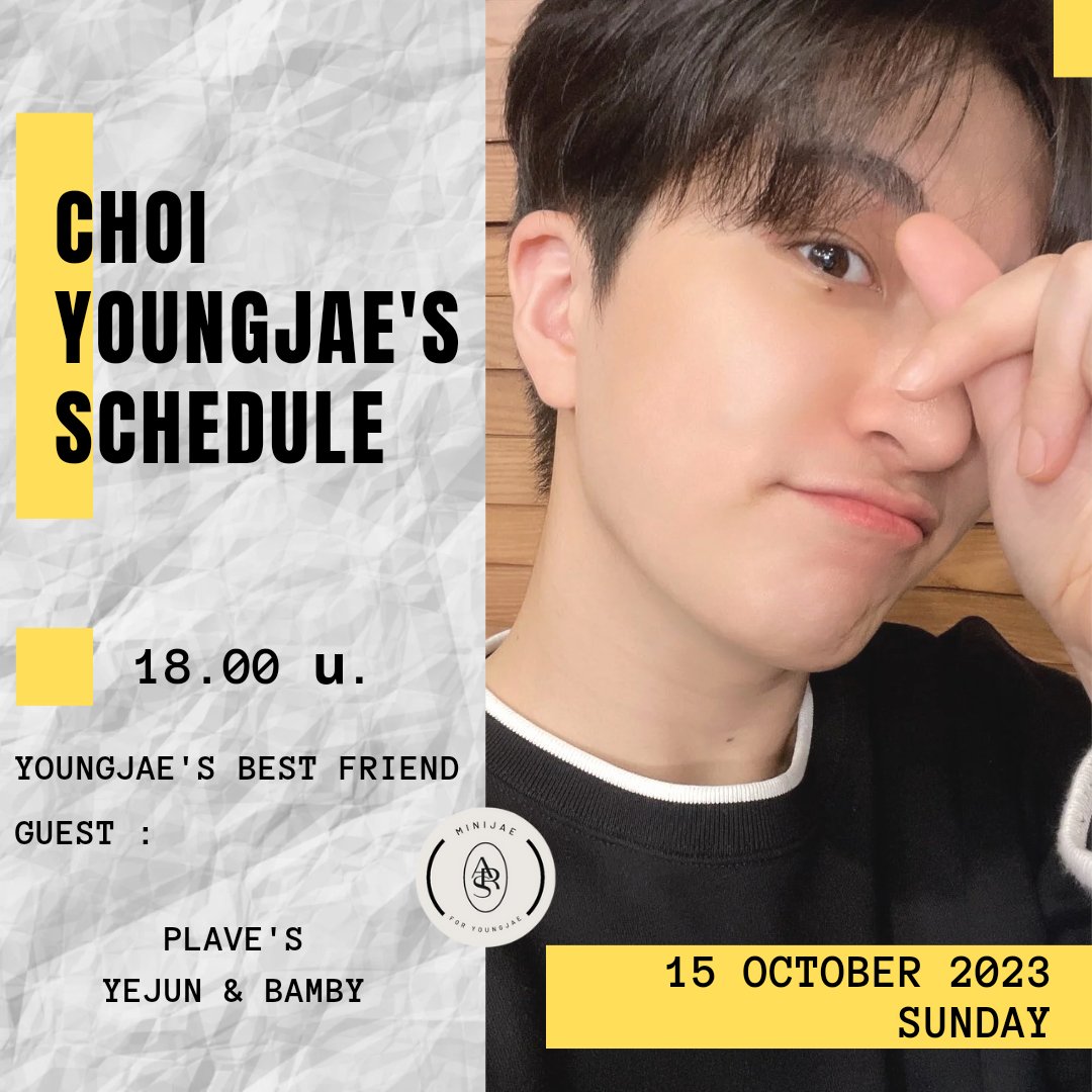 Minijae_Ars's tweet photo. งานของยองแจวันที่ 15/10/2566

18.00 - 20.00 น. :
YOUNGJAE'S BEST FRIEND RADIO
GUEST: #PLAVE 'S #YEJUN & #BAMBY
📽 : ไม่เปิดกล้อง
📻 : https://t.co/ZvWbqBg1Lh

ช่องทางติดตามรายการวิทยุของยองแจ
📻 : https://t.co/DQeUeVchAg

งานต่างๆของยองแจ
🌙 : https://t.co/AQGE9B4usP

#GOT7영재의친한친구 #친친
#영재 #YOUNGJAE #달디
#MiniJaeArs
@GOTYJ_Ars_Vita @YOUNGJAExArs