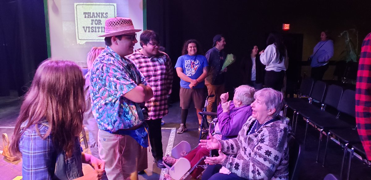 FentonHS's tweet photo. Thank you to all of our local senior citizens for supporting Fenton's theater program by attending today's 1 p.m. matinee showing of "Leaving Iowa". Having an outside audience makes the performance more genuine and meaningful. We have one more show! Tonight at 7 p.m.! https://t.co/S9P95CjBVp
