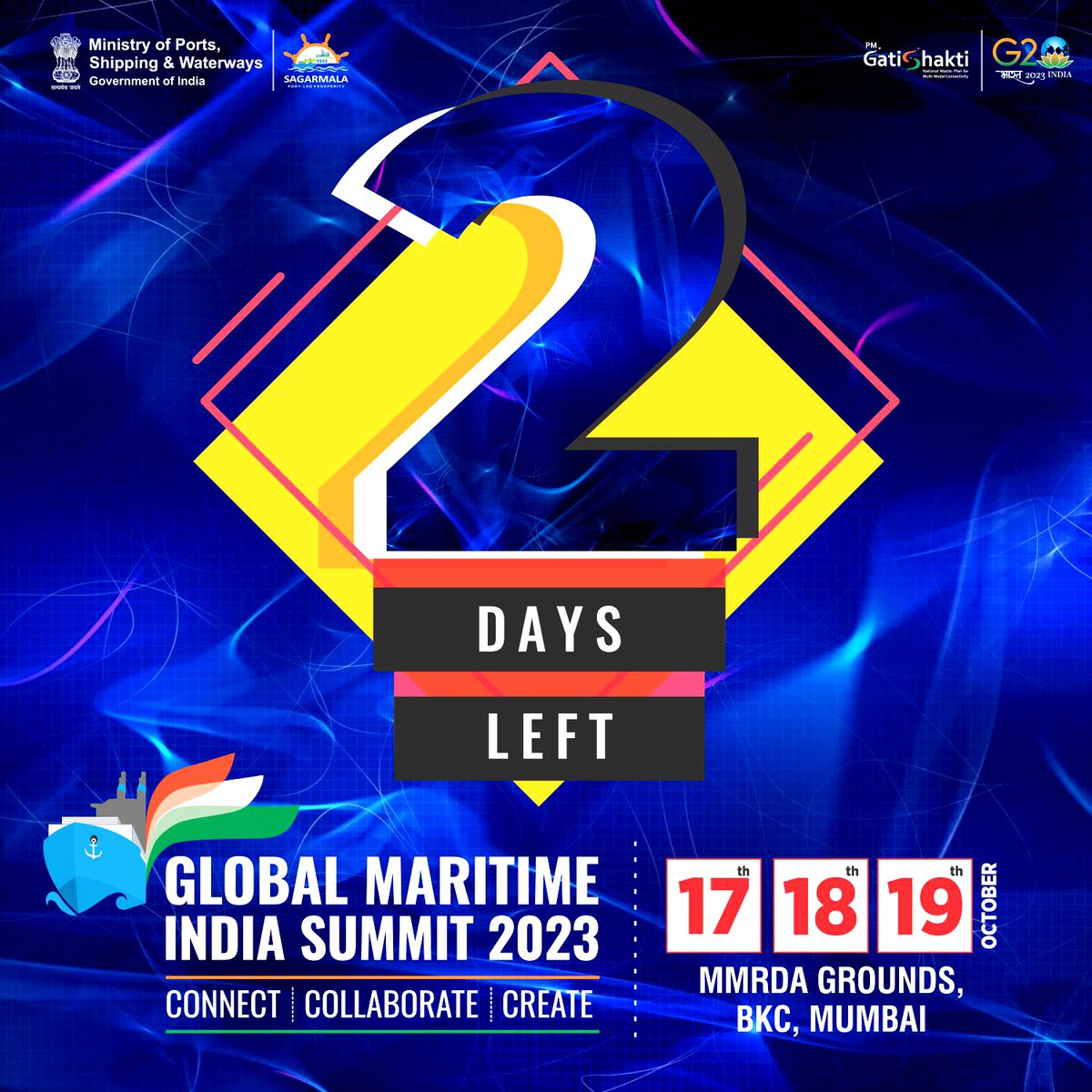 shipmin_india's tweet photo. 2 Days Left!
The countdown is on &amp; excitement is building as we approach to the #GMIS2023. Ready to be a part of this transformative event? Join &amp; shape the future of maritime, forge new partnerships &amp; make an impact on global scale.
Register now👇 
https://t.co/X3zEs0OORI https://t.co/3TS5HLV0C0