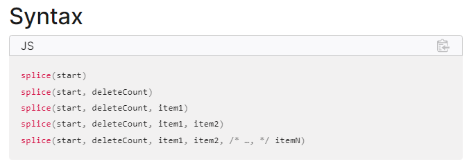 hsynrgn's tweet photo. JS splice is probably the weirdest built-in function that mutates an array by inserting, updating, and deleting entries. Complete package :) And how these are called by just changing parameters in various ways, I am sure it is developed by someone who didn't read clean code :) https://t.co/GD5zzGJoKl