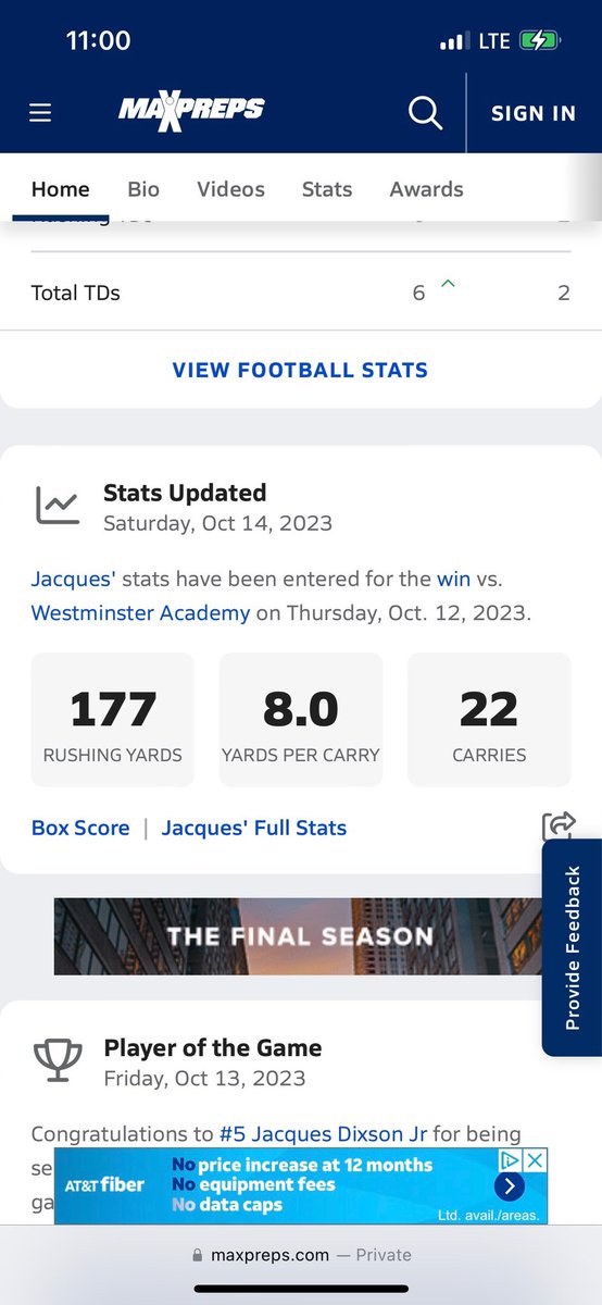 Jacques Dixson Jr (@jacquesdixsonjr) on Twitter photo Great week 7 win <a href="/uschoolfootball/">University School Sharks Football</a>
22 carries 177 yards 2 receptions 10 yards 1 td <a href="/TheCribSouthFLA/">Frank Tucker</a> @MarkJacob_55 <a href="/coach__norman/">Coach Norman</a> <a href="/CoachBrandon86/">Brandon Williams</a> <a href="/coachadk/">Addison Duma-Kenny</a> <a href="/MaxPreps/">MaxPreps</a> <a href="/larryblustein/">Blustein Recruiting</a> <a href="/JerryRecruiting/">Rising Stars</a> <a href="/Andrew_Ivins/">Andrew Ivins</a>
Game highlights👇🏾
hudl.com/v/2M8yyk Great week 7 win <a href="/uschoolfootball/">University School Sharks Football</a>
22 carries 177 yards 2 receptions 10 yards 1 td <a href="/TheCribSouthFLA/">Frank Tucker</a> @MarkJacob_55 <a href="/coach__norman/">Coach Norman</a> <a href="/CoachBrandon86/">Brandon Williams</a> <a href="/coachadk/">Addison Duma-Kenny</a> <a href="/MaxPreps/">MaxPreps</a> <a href="/larryblustein/">Blustein Recruiting</a> <a href="/JerryRecruiting/">Rising Stars</a> <a href="/Andrew_Ivins/">Andrew Ivins</a>
Game highlights👇🏾
hudl.com/v/2M8yyk