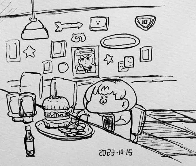 バーガー&ポテトを食べに来たみんみ