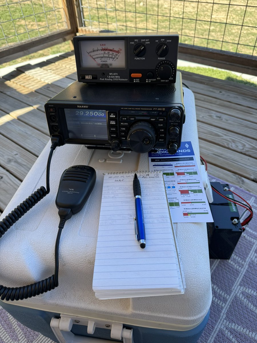 WA5AZQ's tweet photo. How’d y’all do for contacts before-during-after #eclipse? #Scandanavian contesters BOOMED into EM00ib 50W EFHW all a.m. on 10m. 5-7/5-8 mostly. Denmark & Finlandx4 for me plus Slovenia, Caymans, Bahamas & Curaçao. Japan, Ireland, and some US stations in the pm. #gooddx #hamradio https://t.co/rMaewiJVfQ