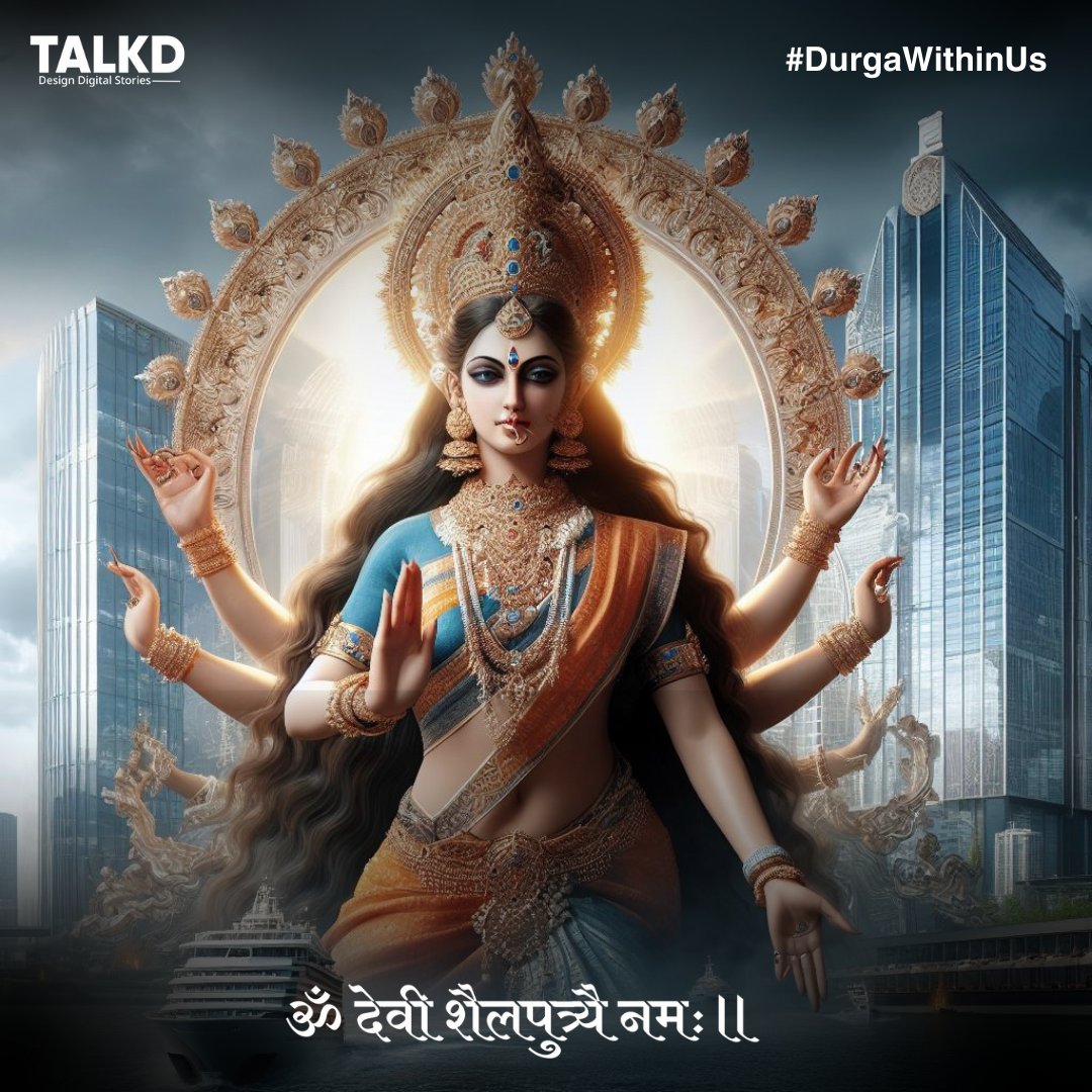 talkdInc's tweet photo. On the first day of Navratri, we draw inspiration from Goddess Shailaputri, who symbolizes the power of nature and new beginnings.
#Navratri2023 #Strength #Compassion #Talkd #ShailaputriDevi #NavratriDay1 #GoddessDurga https://t.co/Ax4Sj2wfAM