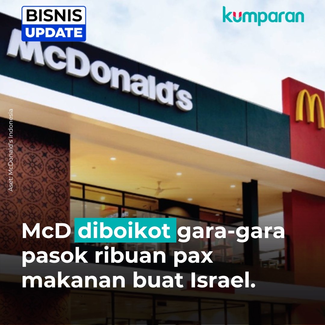 McDonald's atau McD diboikot usai perusahaan tersebut memberi makanan gratis kepada tentara dan warga Israel. Pemberian makanan itu di tengah memanasnya konflik Hamas-Israel di Jalur Gaza.⁠ #bisnisupdate #update #bisnis #oneliner