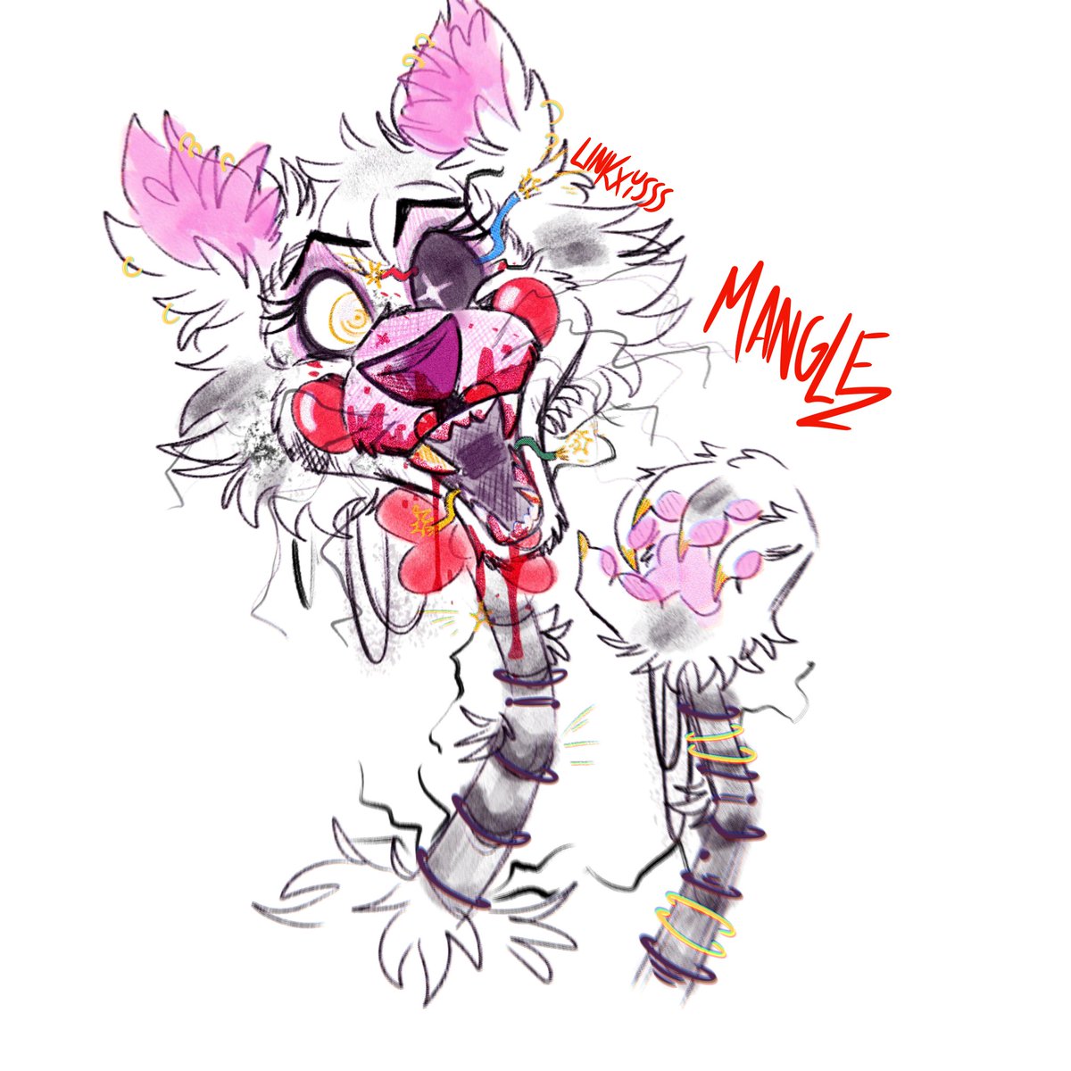 Linkxysss's tweet photo. Fnaf at freedy #FiveNightsAtFreddys #FNAF #mangle https://t.co/o8lj2SLleO