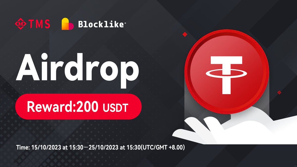TMSExchange2023's tweet image. #TMSExchange is having its first #Airdrop ,2 #USDT per person

👏Cooperate with @blocklikecom 

Follow the rules

✅TMS Exchange on twitter 
✅Like, forward, and @ friends this tweet, don’t forget to screenshot it
✅Join TG and Disc also reply under Airdrop topic, screenshot it