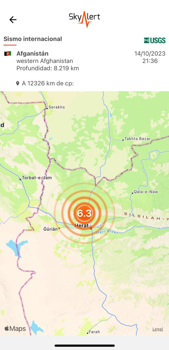 SkyAlertMx's tweet photo. Cuarto sismo de magnitud 6.3 con epicentro en #Afganistán🇦🇫

La probabilidad de daños adicionales y más víctimas aumenta una vez más. Las construcciones son precarias y altamente vulnerables. https://t.co/5hToZHNpzl